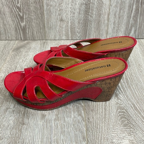 NWOT Naturalizer Laverne Red Platform Wedge Sandals 7.5M - Picture 1 of 16
